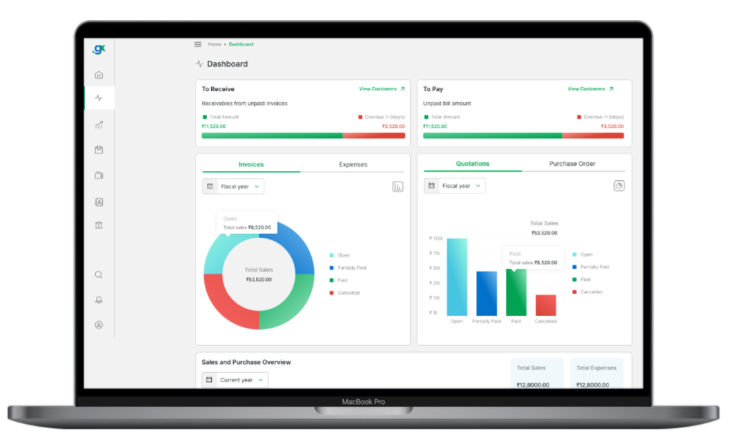 groflex dashboard view